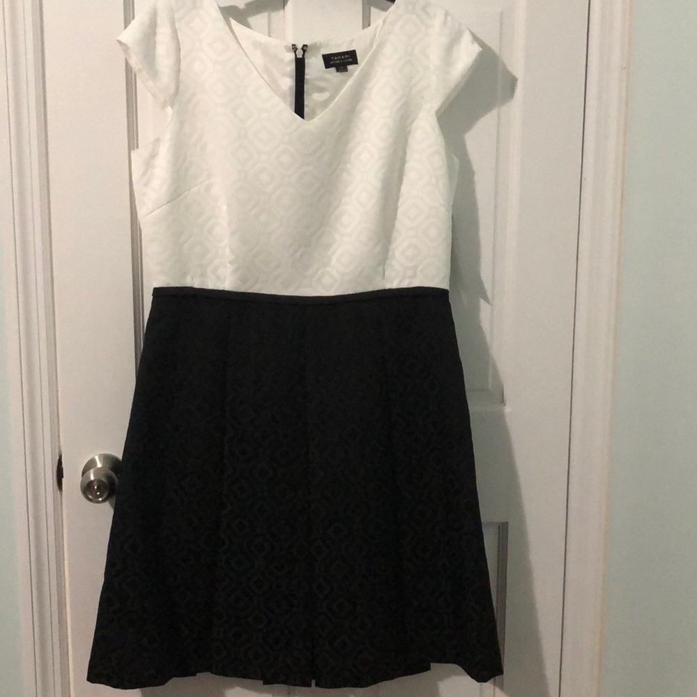 Black and white tahari dress